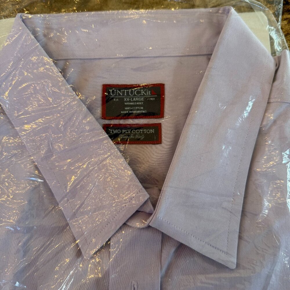 UNTUCKit Button Down Shirt XX-Large Lavender Wrin… - image 2